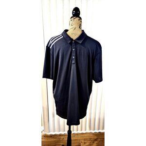 Adidas Polo Black/Gray XL Men's Gray Shoulder Stripes Shirt -